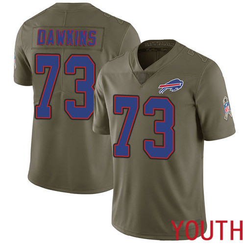 Youth Buffalo Bills #73 Dion Dawkins Limited Olive 2017 Salute to Service NFL Jersey